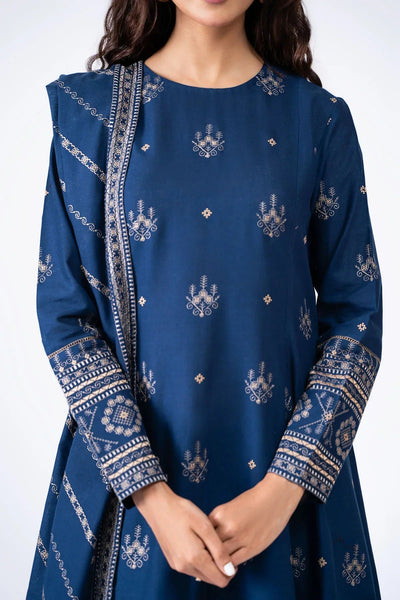 3pc unstitched dhanak dress with dhanak embroiered shawl