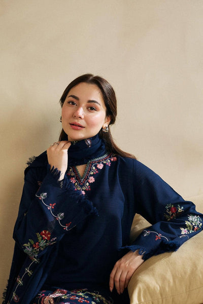 3pc unstitched dhanak dress with dhannak Emb shawl
