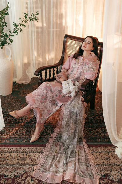 3pc unstitched dhanak dress with dhannak emb shwal