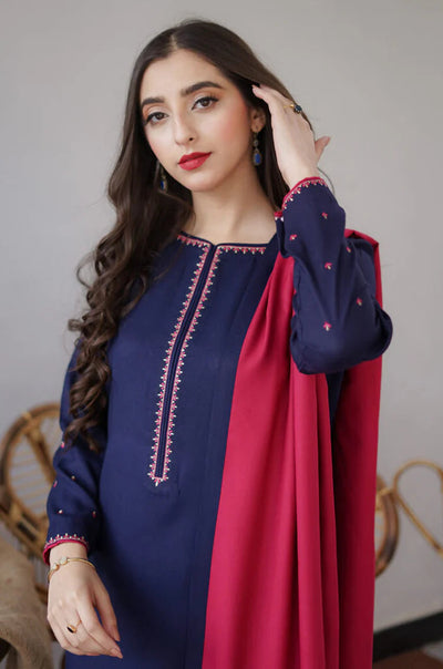 3pc unstitched dhanak dress with dhannak shwal