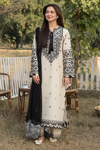 3pc unstitched dhanak dress with embroidered dhanak shawl
