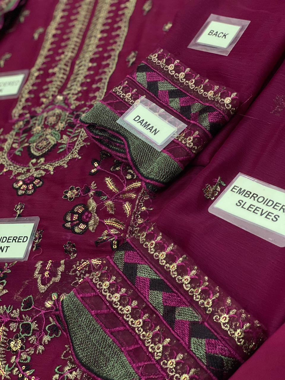 ASIM JOFA Chiifon Heavy Embroidered Spengle work