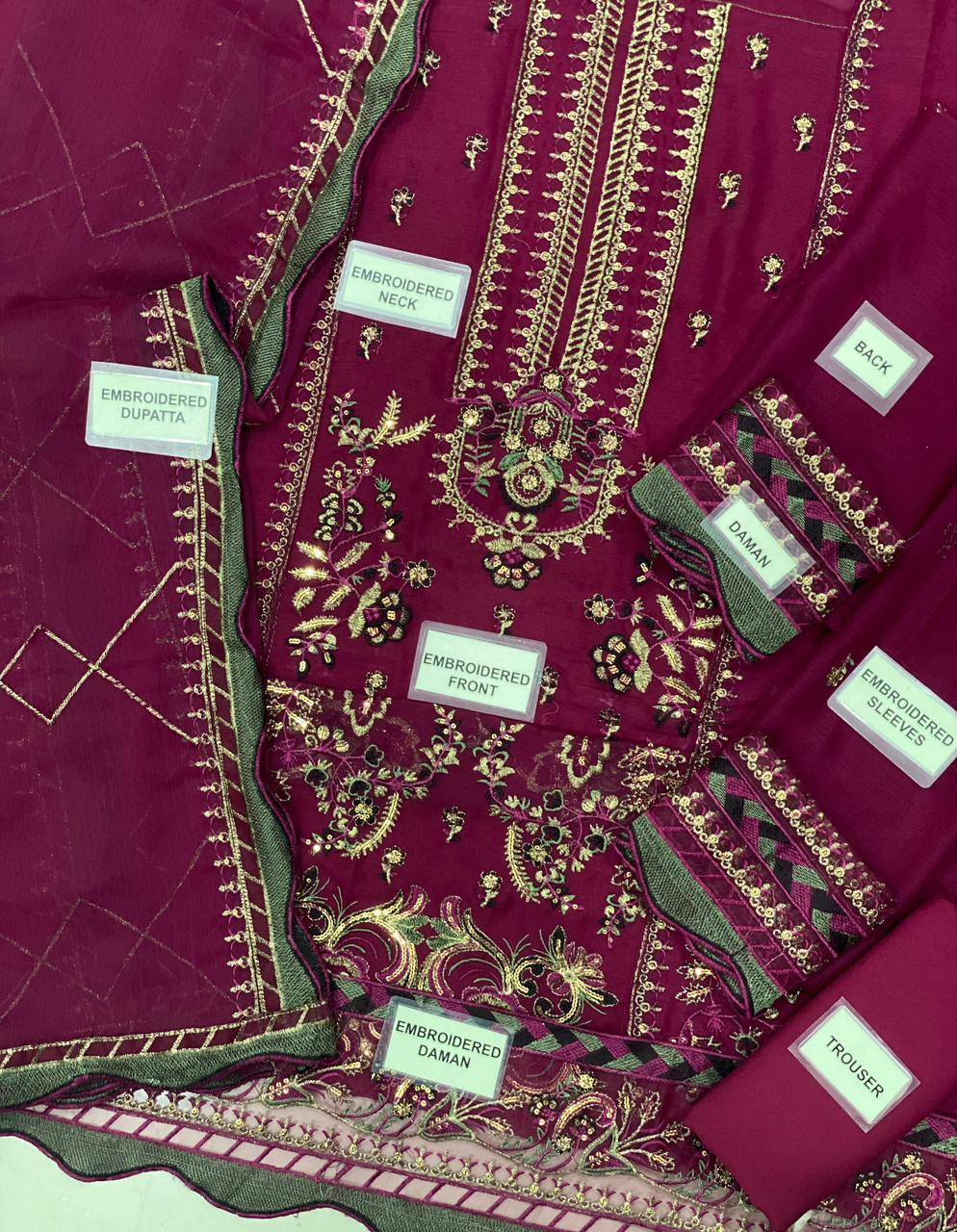 ASIM JOFA Chiifon Heavy Embroidered Spengle work