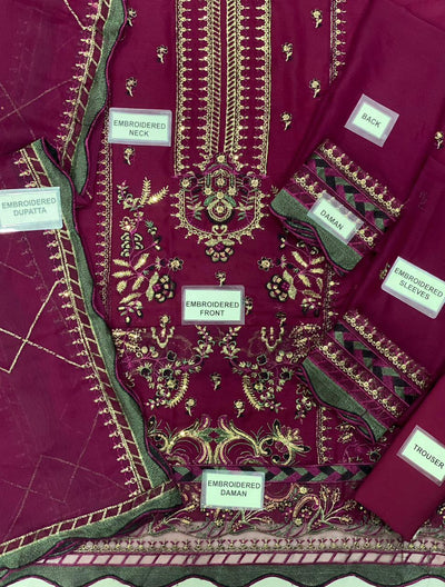 ASIM JOFA Chiifon Heavy Embroidered Spengle work