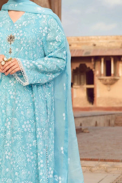 Bareeze Linen dress Embroidered Shirt and chiffon dupatta 3 Piece
