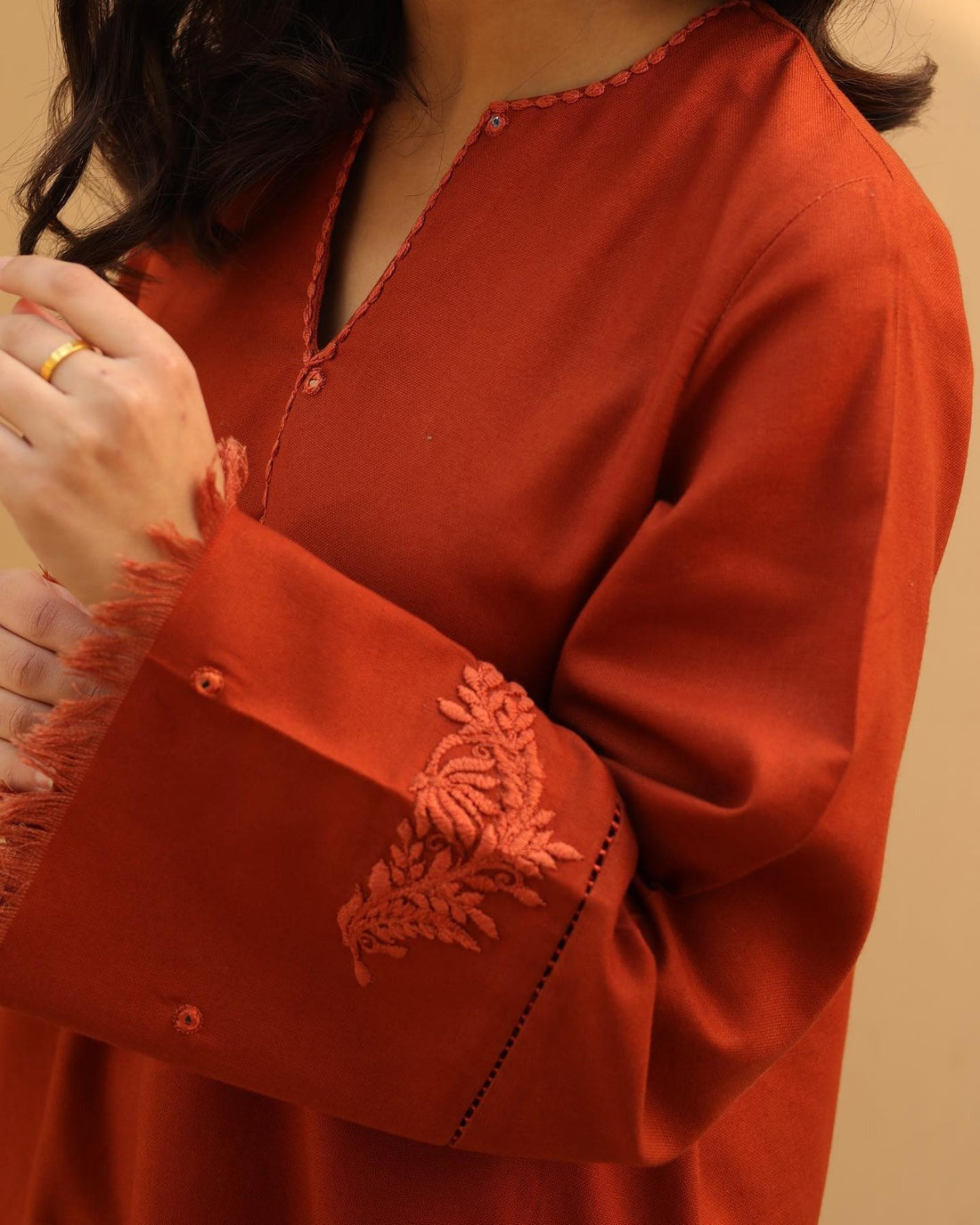 Winter Embroidered Dhanak Dress with Dhanak Embroidered Shawll 3 Piece